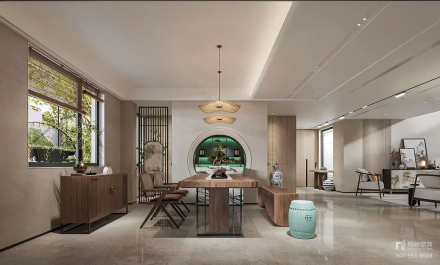 金色宝坻 480m²新中式诧寂风丨中国上海丨上海尚层别墅装饰第一运营中心-19