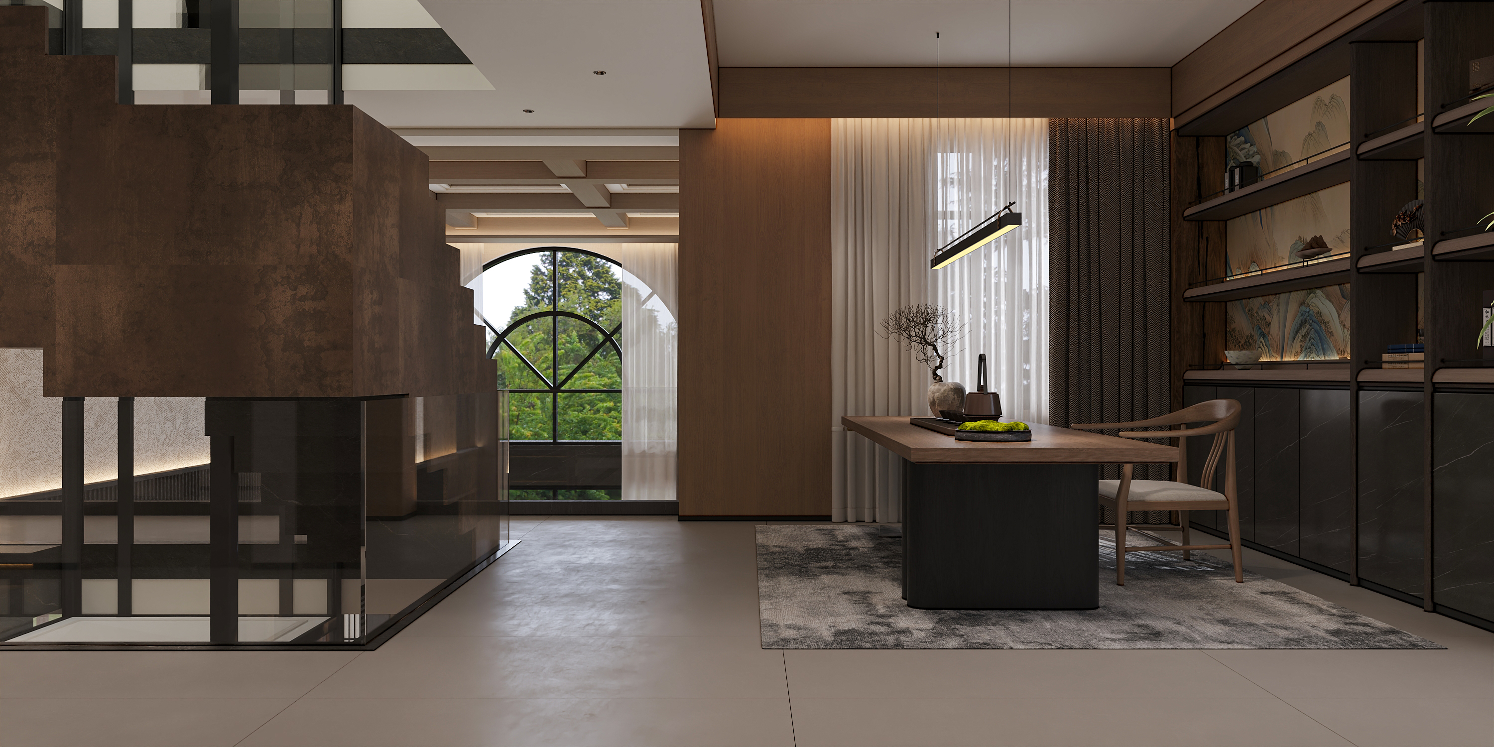 武汉  红莲湖高尔夫庄园535㎡    宋式美学效果表现-20