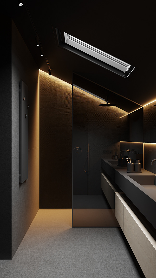 107㎡高级灰色系公寓设计-13