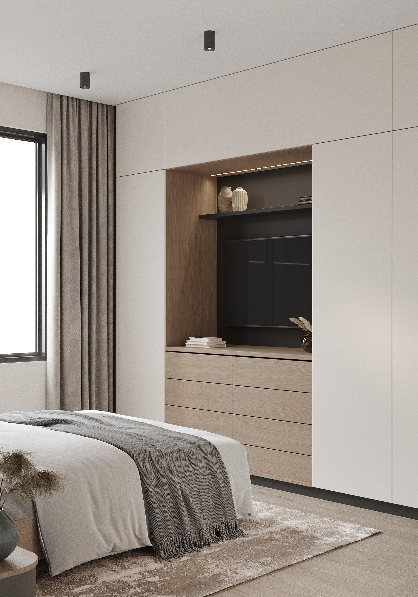 100㎡高级灰色系住宅设计-13