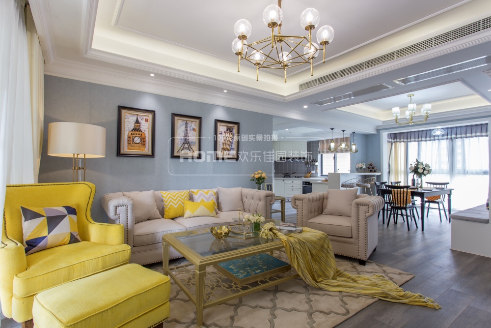 136㎡美式风格住宅  欢乐佳园装饰-24