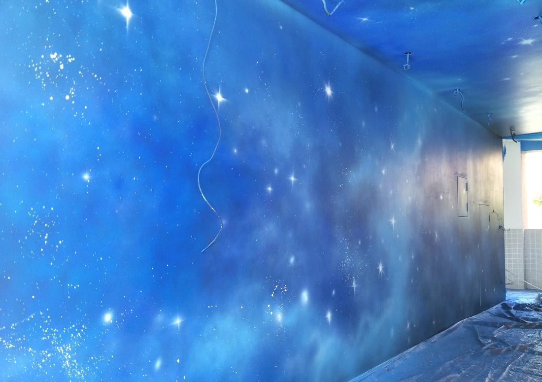 农村壁画新潮流 · 3D 立体星空墙绘丨中国成都-0