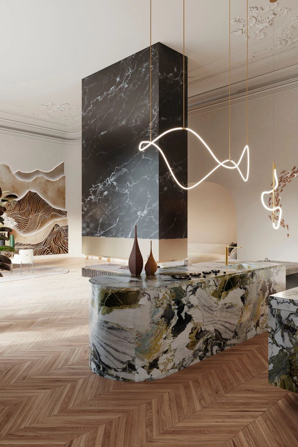 迪拜融合法式与中东气质的餐厨空间设计丨阿联酋迪拜丨Isabel Gómez Studio-11