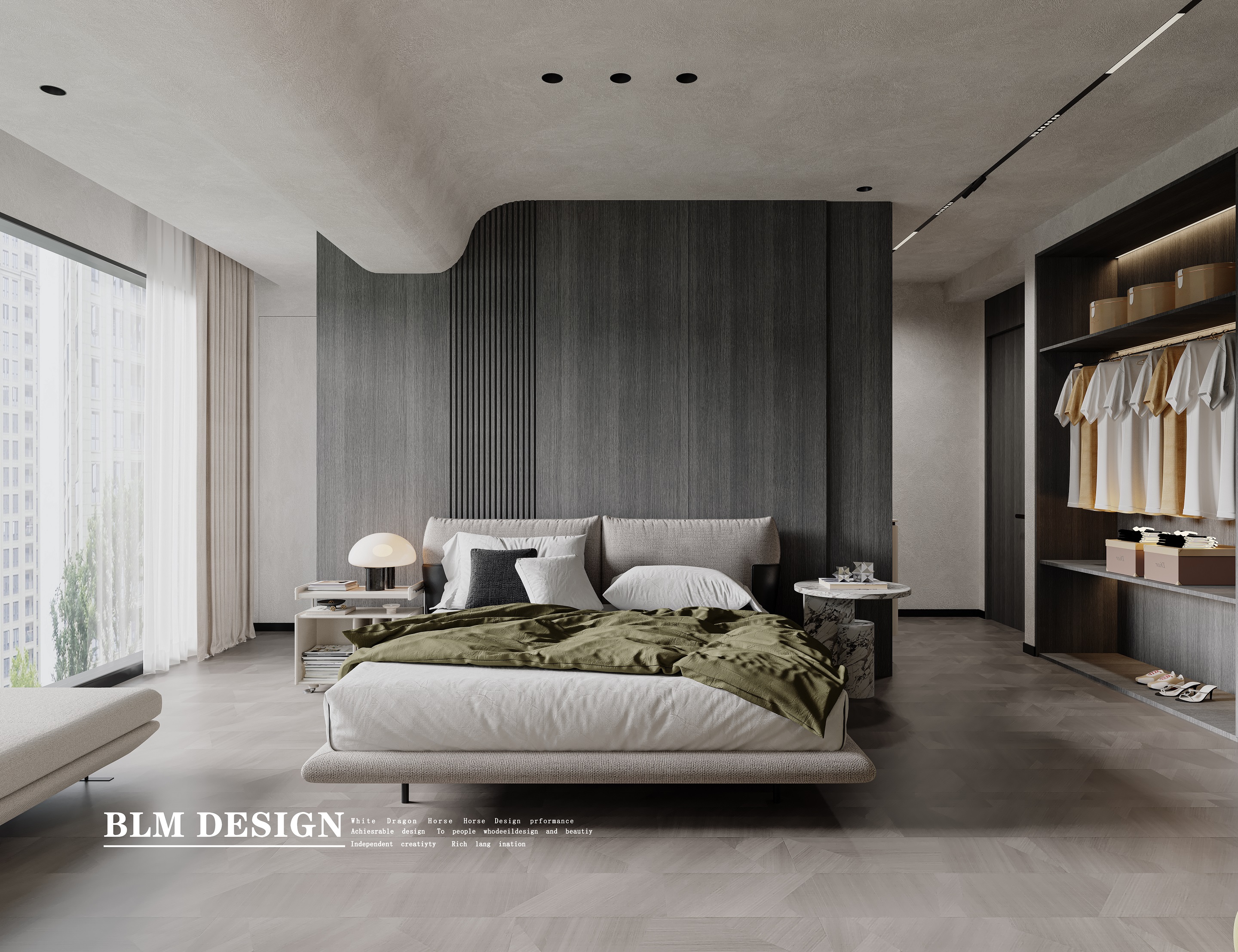 别墅 黑白灰 纯色简约风 渲染案例-13