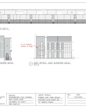 Cantilevered Canopy Project- Rickenbacker Cold Storage