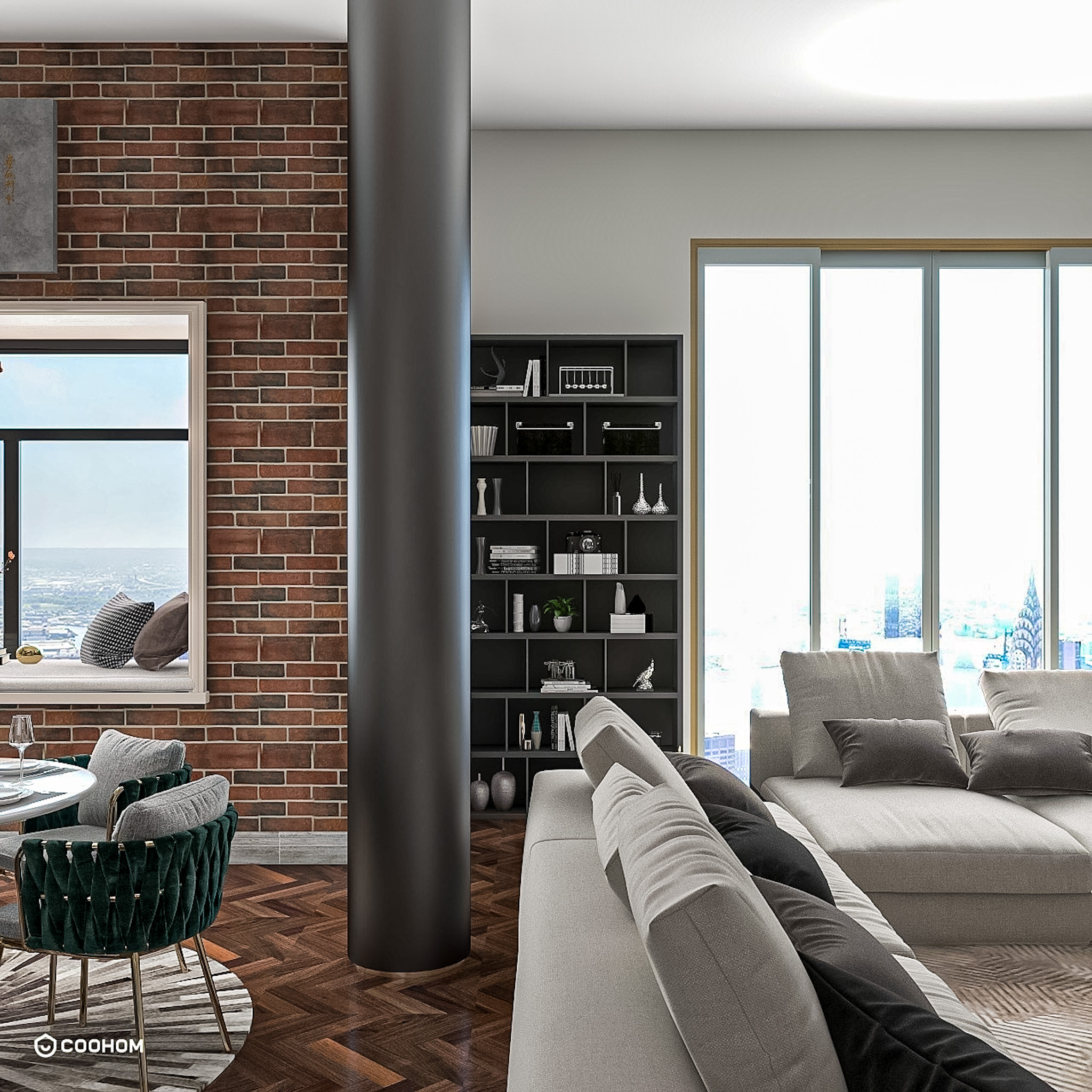 A twin house with industrial style-10