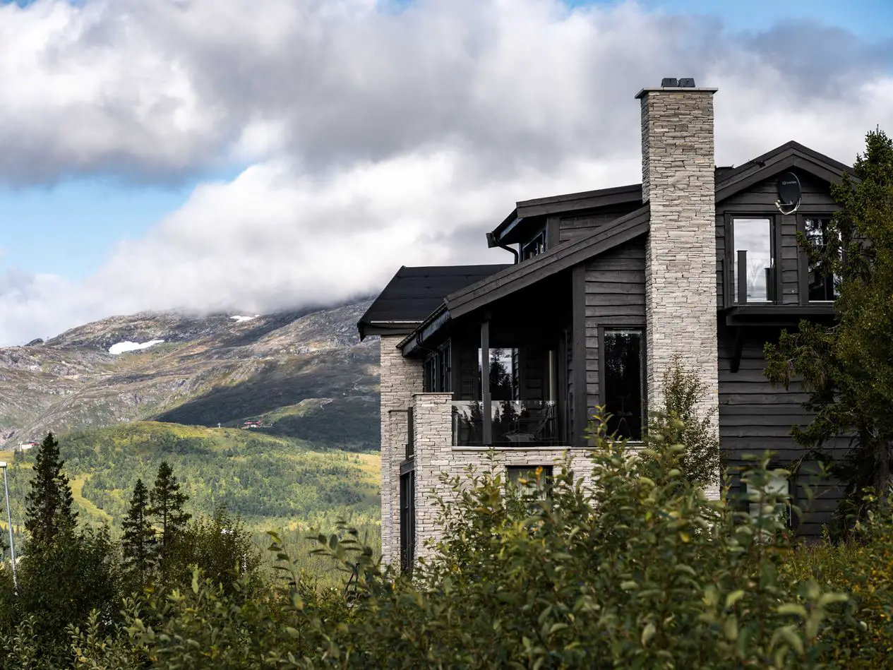 瑞典高山现代暗色调住宅设计-23