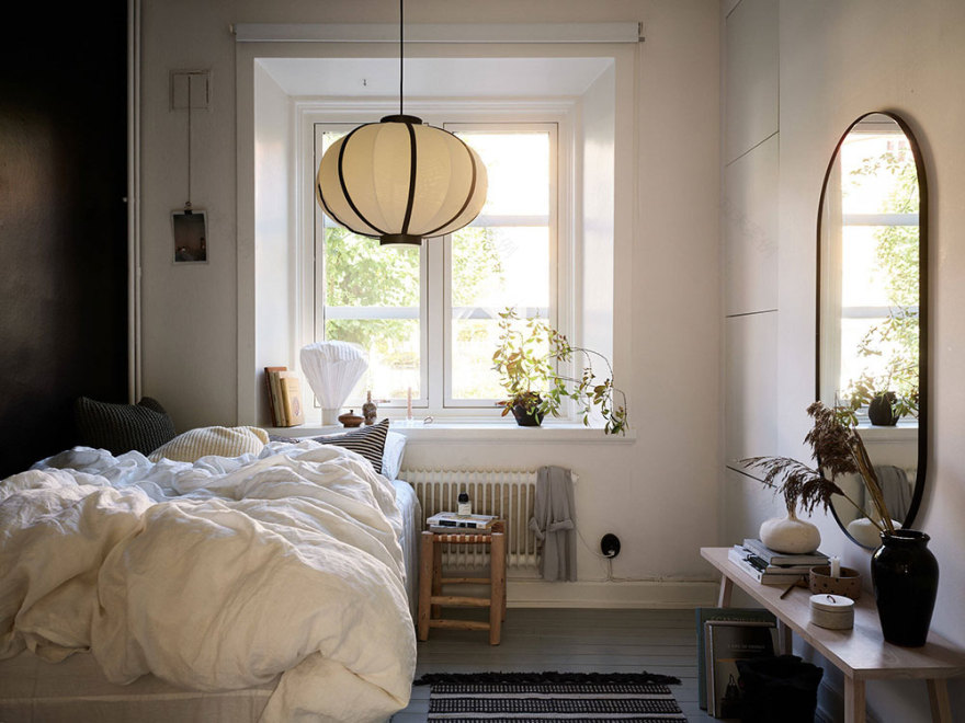 瑞典 38 平米温暖公寓,黑色与棕色调的完美融合-13