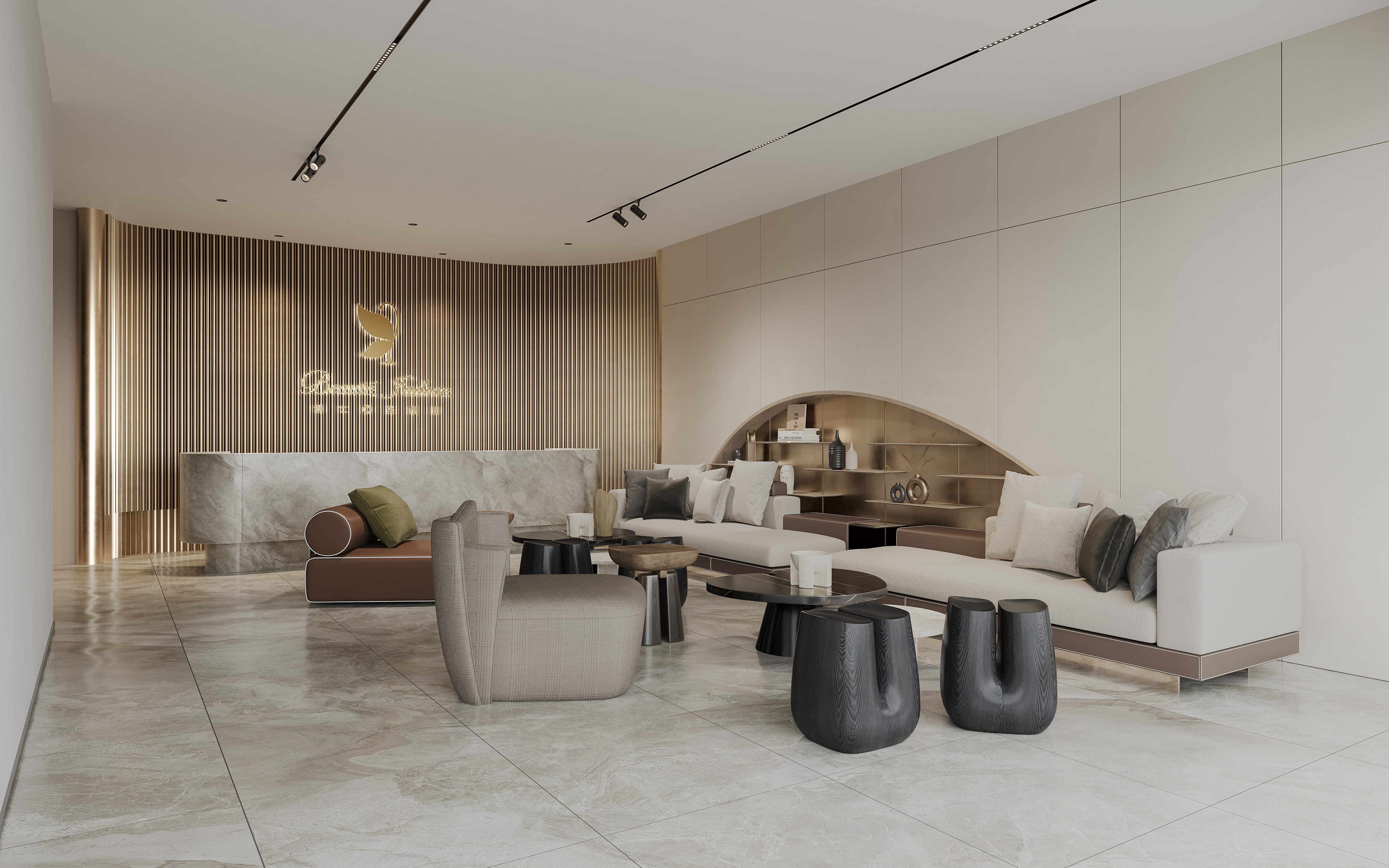 美容院效果图 员工区域 以及项目表现-8