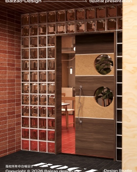 现代主义配色的韩料门头·韩料店门头设计