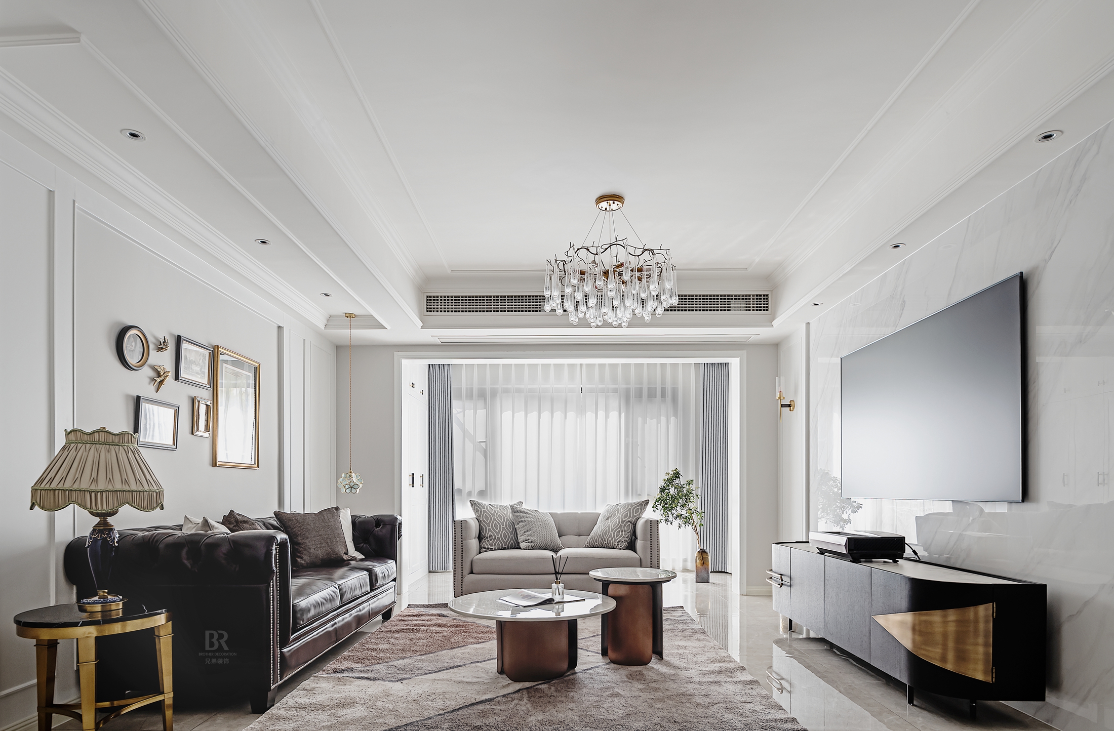 琅樾江山洋房 130㎡美式轻奢风格设计丨重庆兄弟装饰公司-8