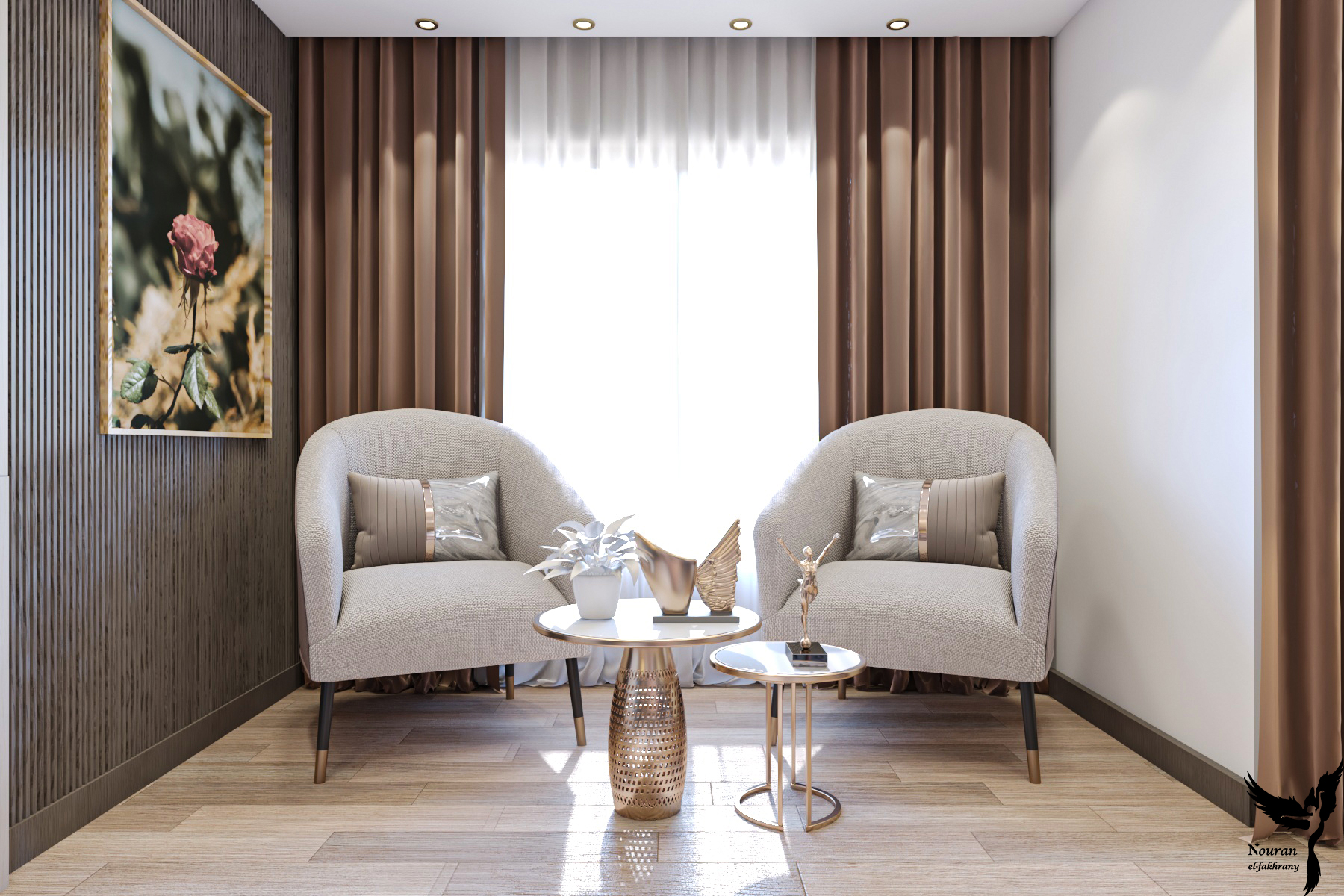 Dining and living room in an apartment in Cairo-4