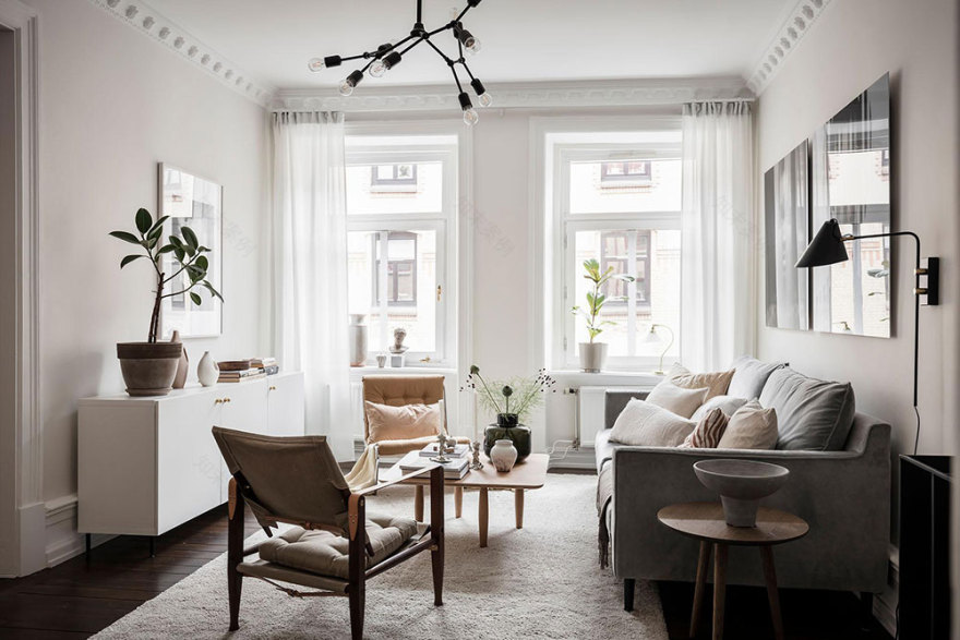 优雅神秘的斯堪的纳维亚风格公寓-1