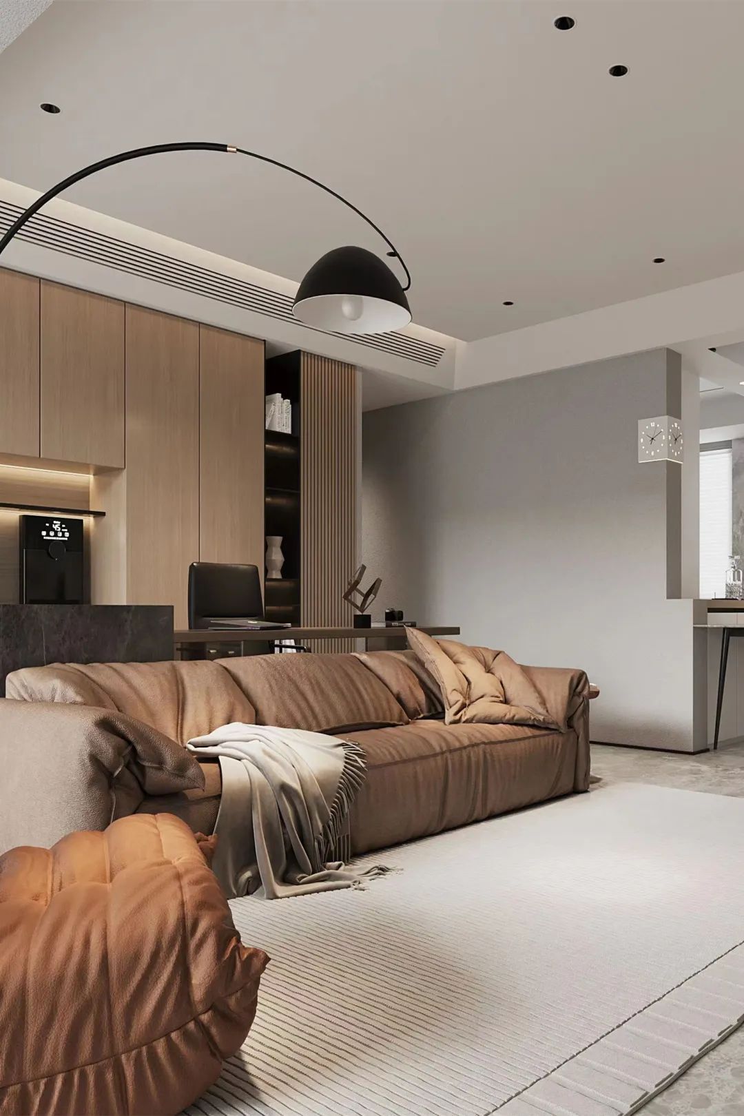 Original Design | 作品赏析 | 华侨城红坊140平，论空间分割的合理性，大横厅变身客厅+书房，真香！-39