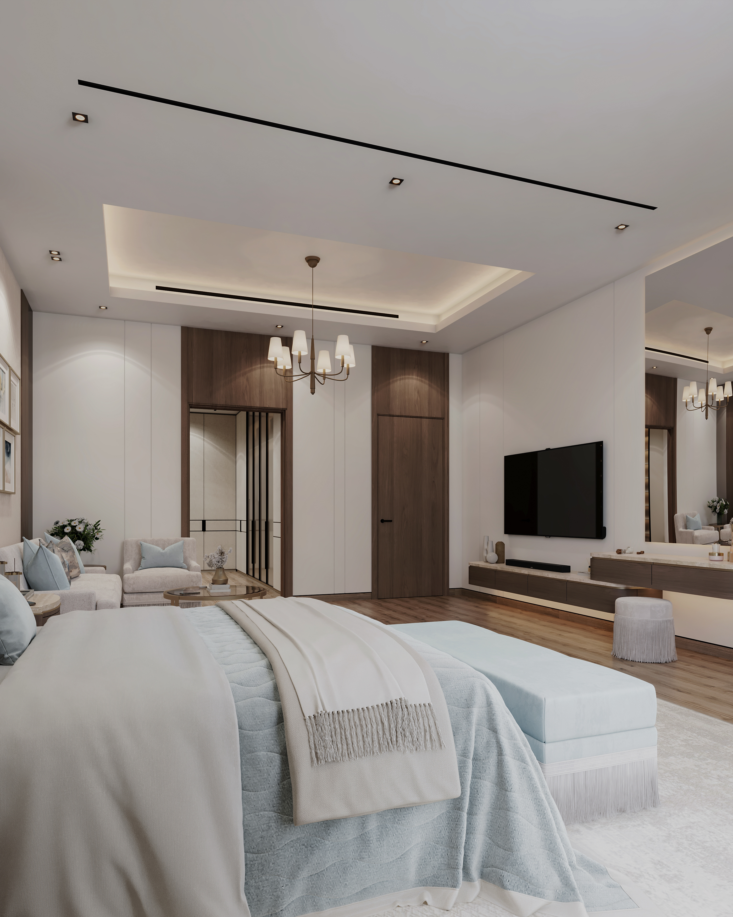 奢华新古典主义主卧丨阿联酋阿布扎比丨Archpix Engineering Consultants-11