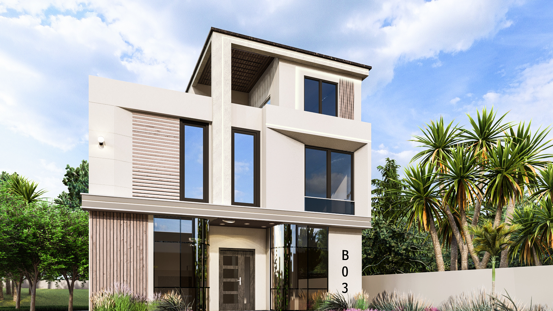 现代别墅外观设计丨阿联酋丨I NILE CONSALTANT-8