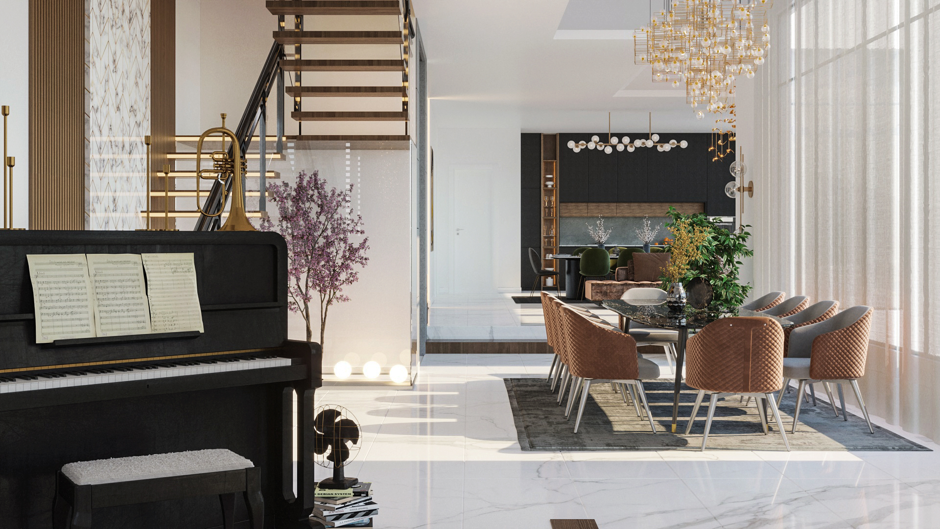 Modern Master Bedroom & Livingroom-6