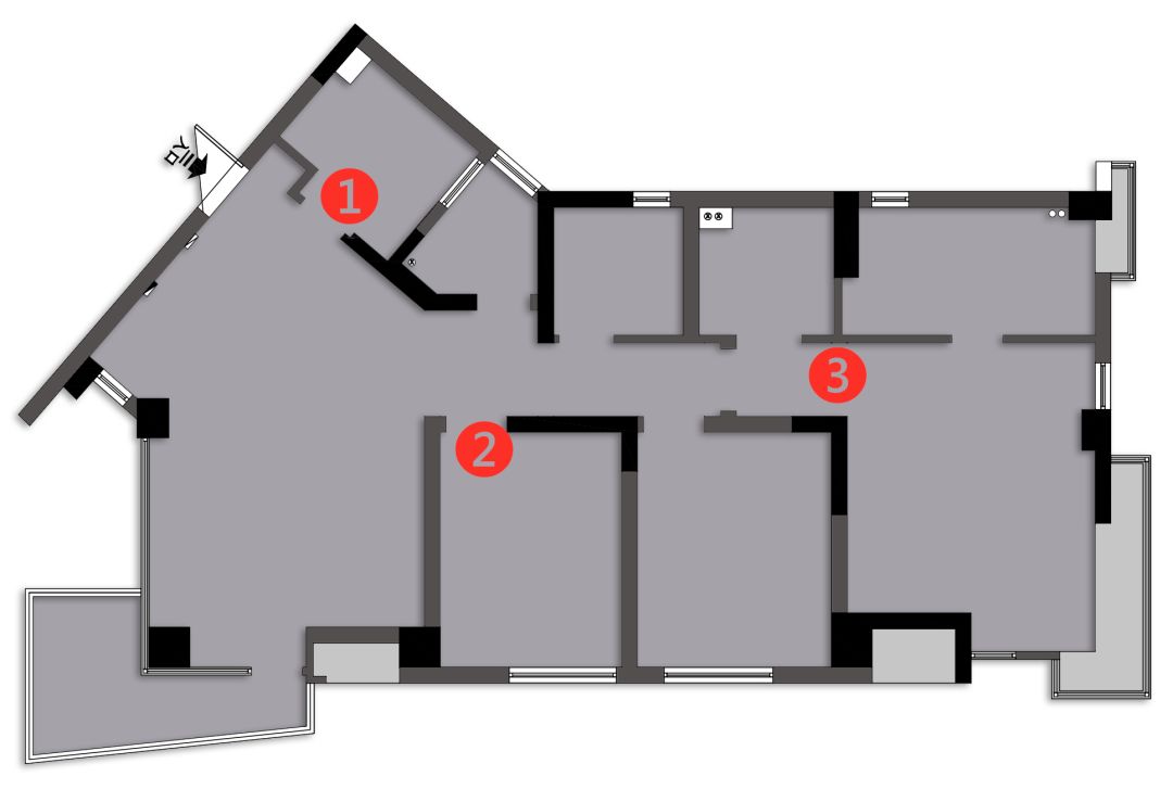123㎡现代简约不规则客餐厅，明亮宽敞的舒适空间-5