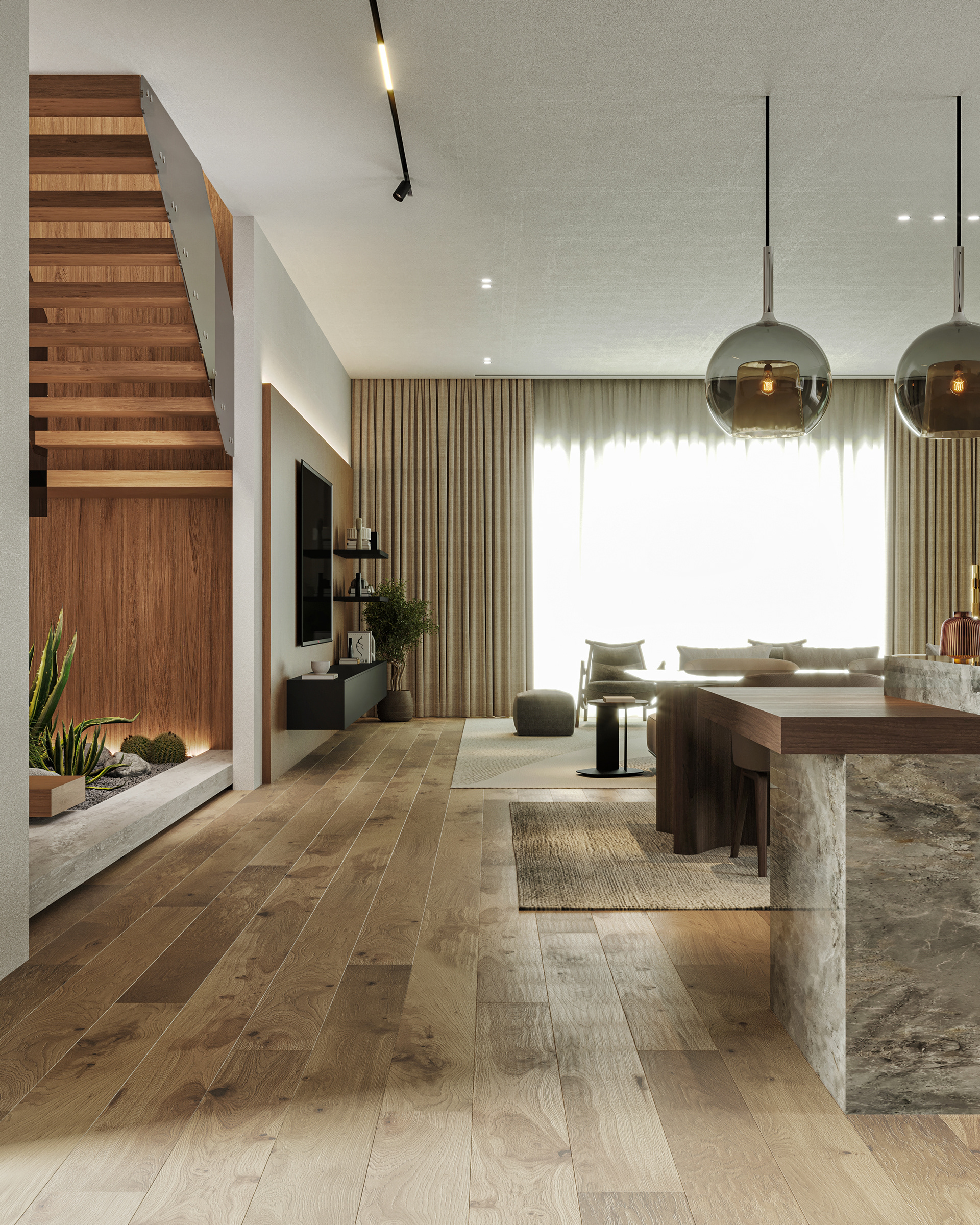 现代别墅一层设计-6