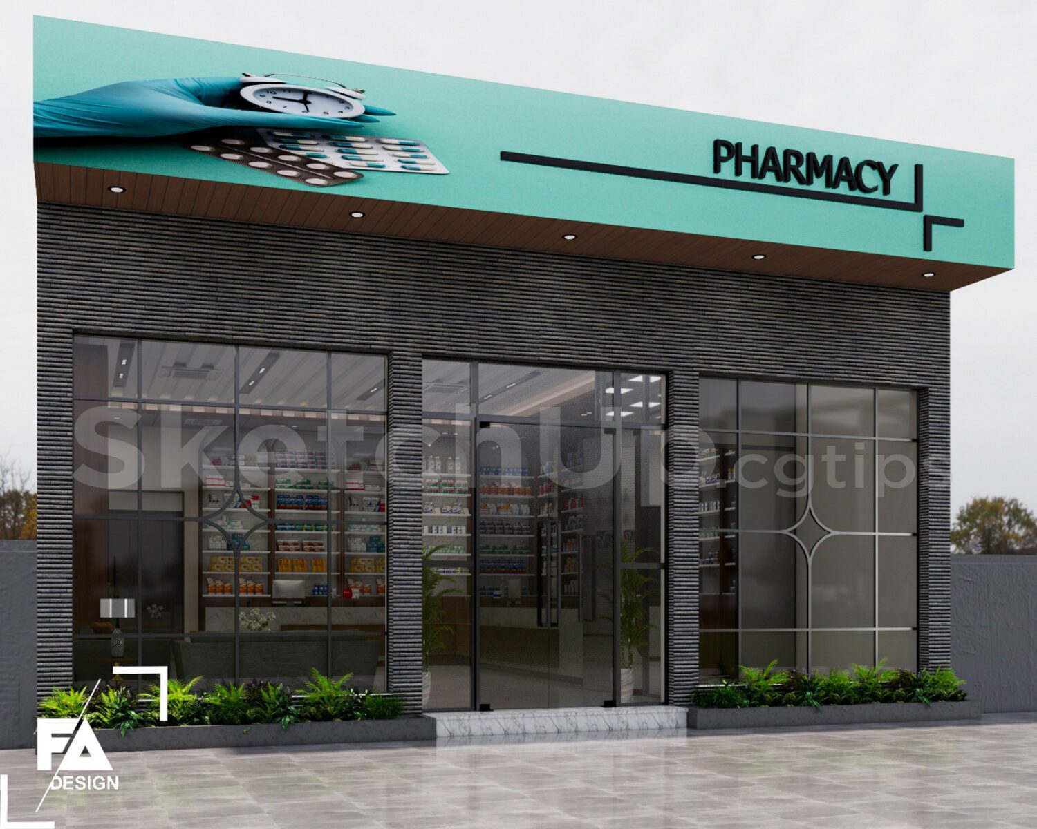 Sketchup 模型之药店室内设计-3