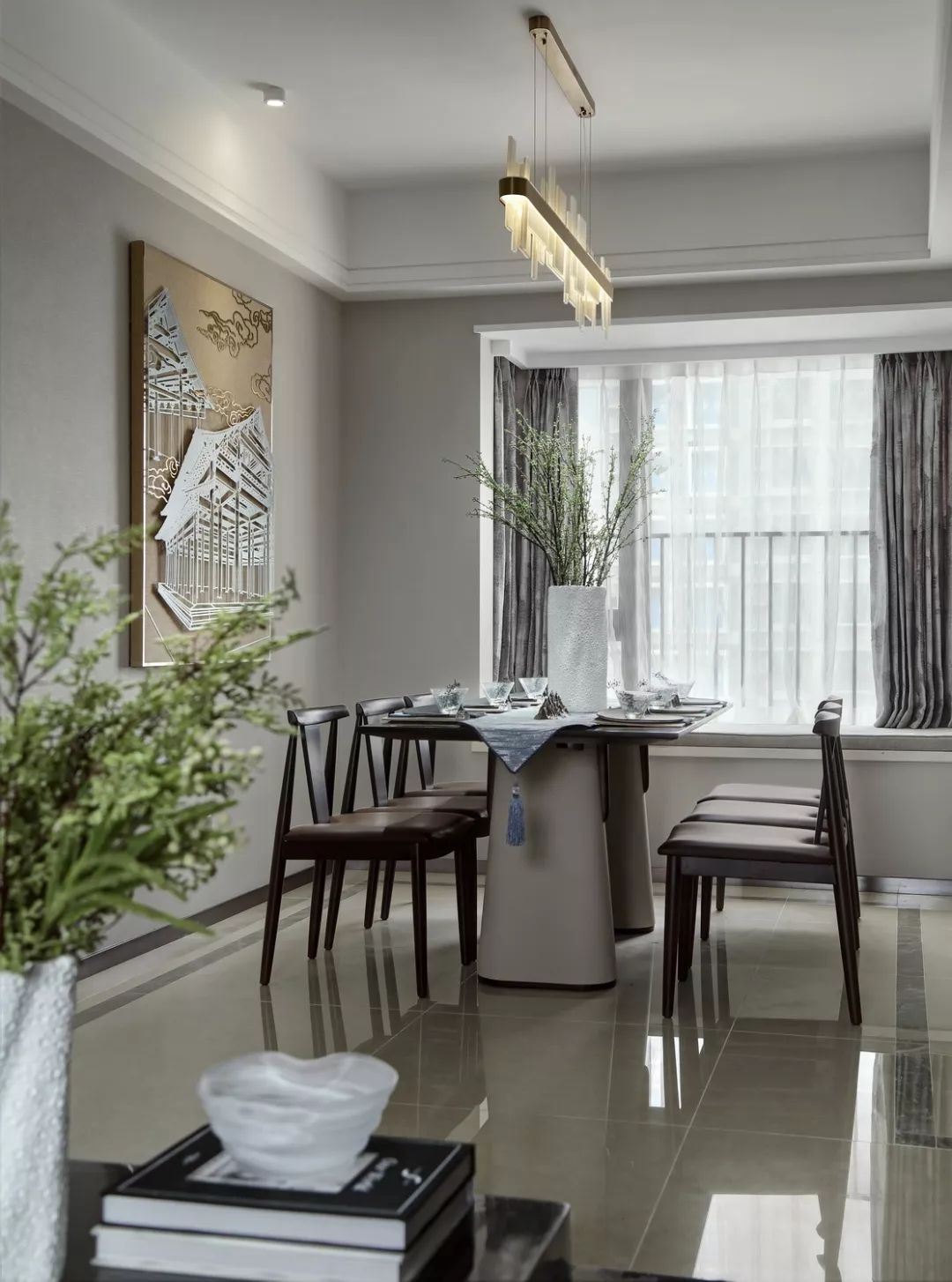 融创东莞黄江晨熙花园现代中式住宅样板房-17