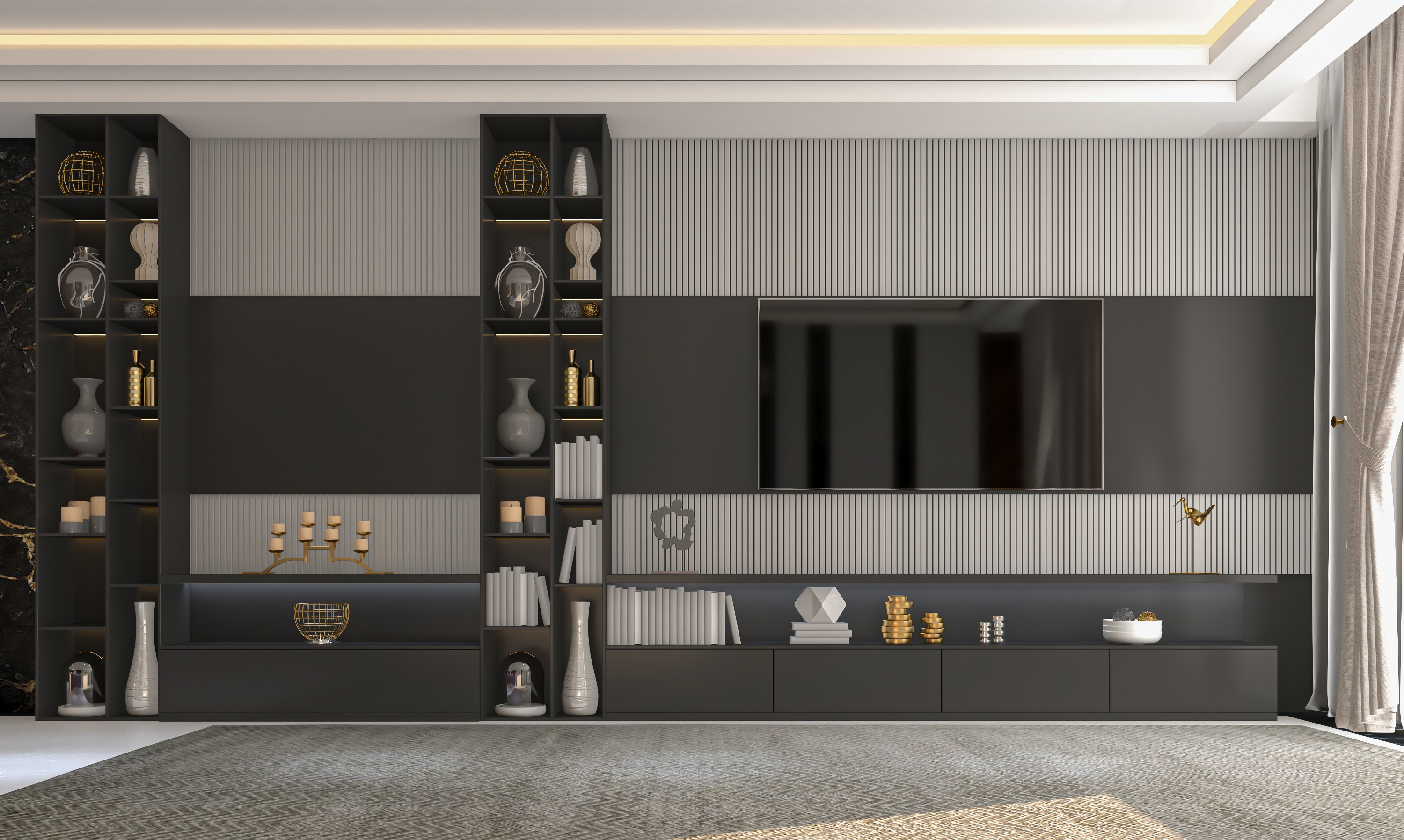 客厅与开放式厨房设计-6