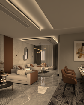 Modern Reception & Dining Room