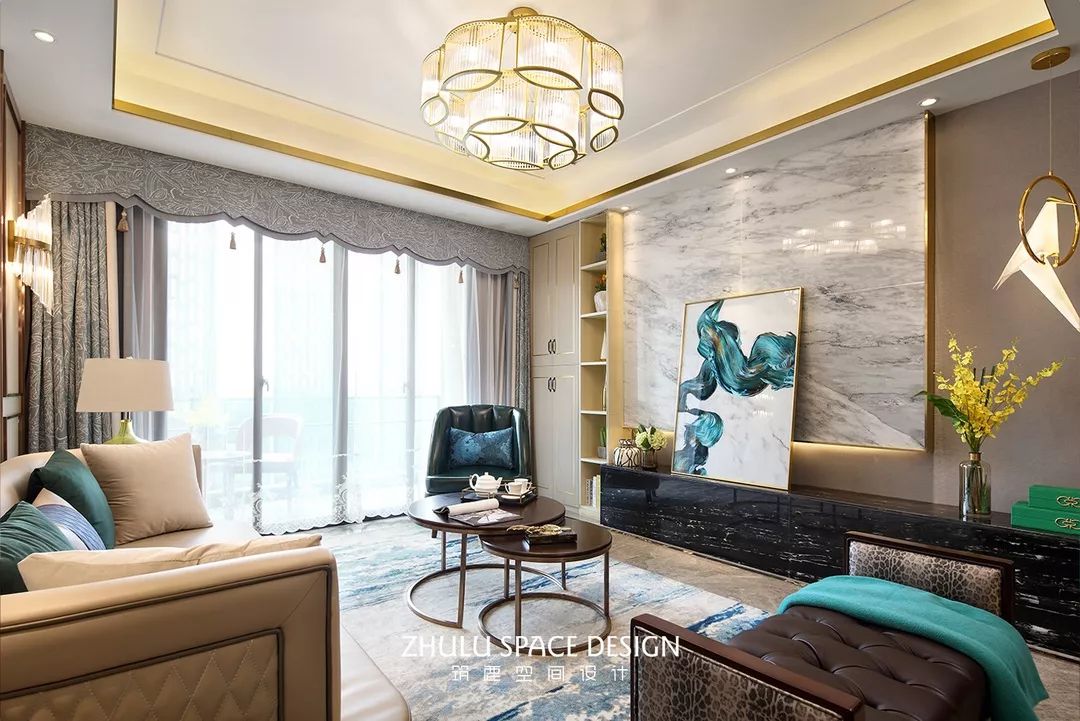 如东翡翠观澜轻奢样板房,现代都市优雅风-16