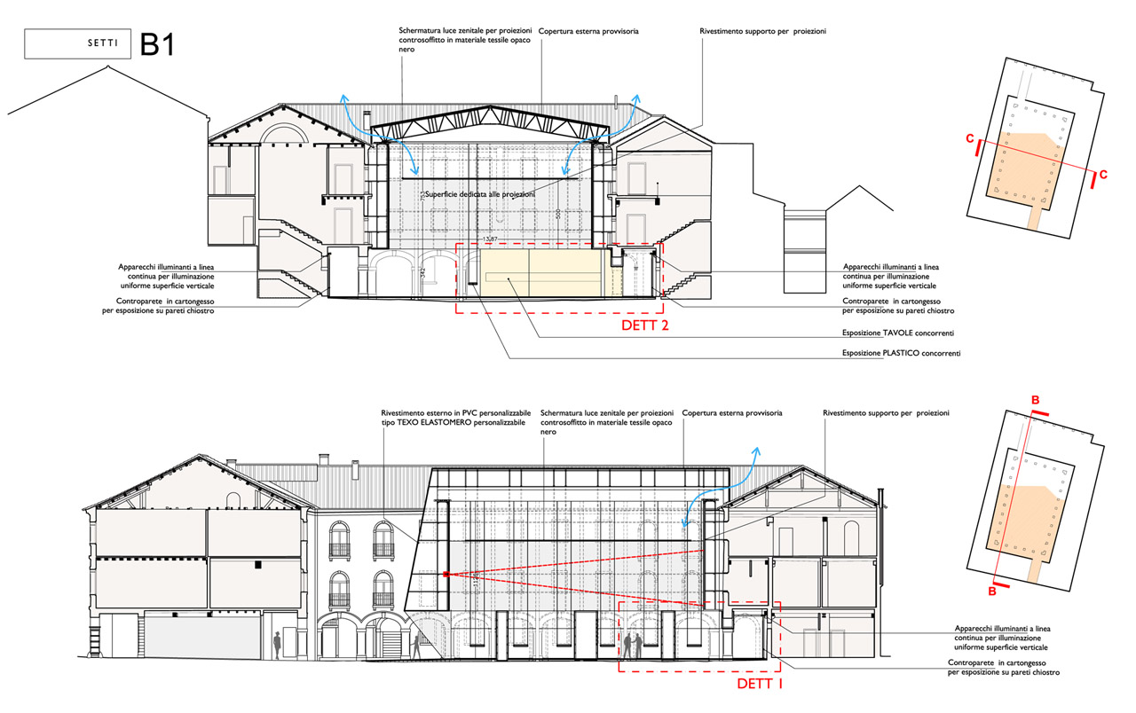  Temporary pavilion inside a cloister 
			-18