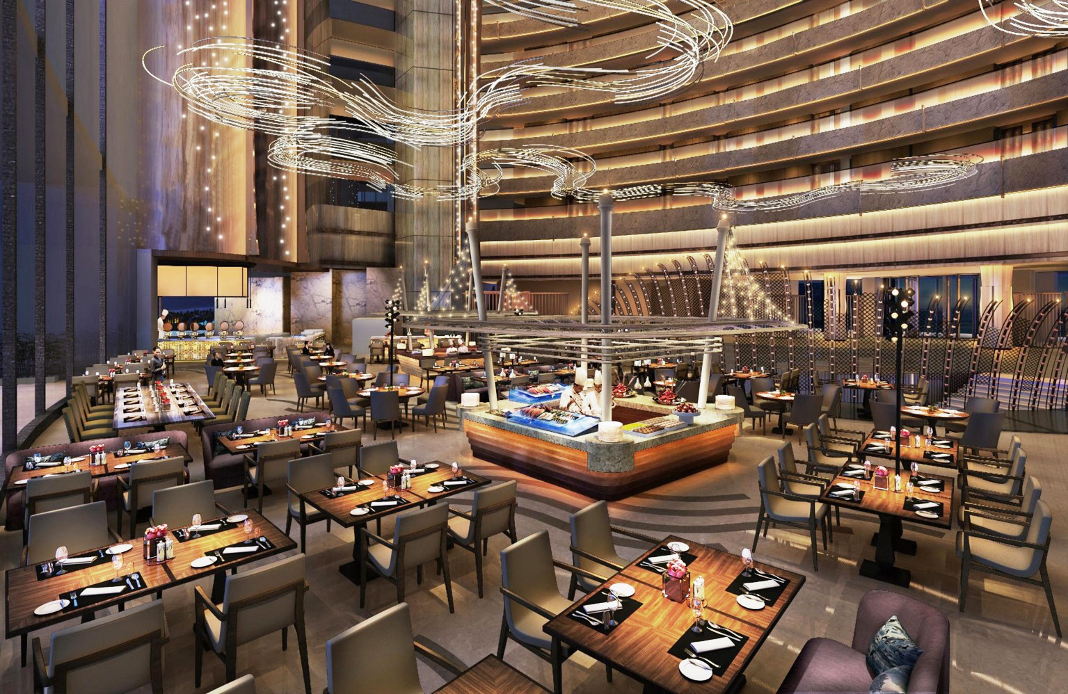 山东日照喜来登大酒店室内外灯光设计方案丨中国日照-17