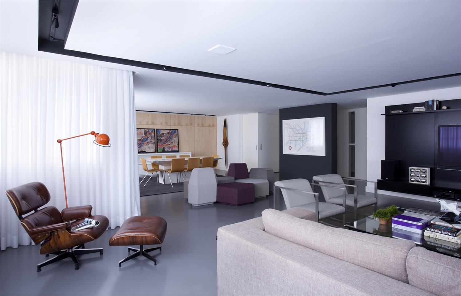 巴西 Apartamento Rafael de Barros | 极简工业风公寓设计-3