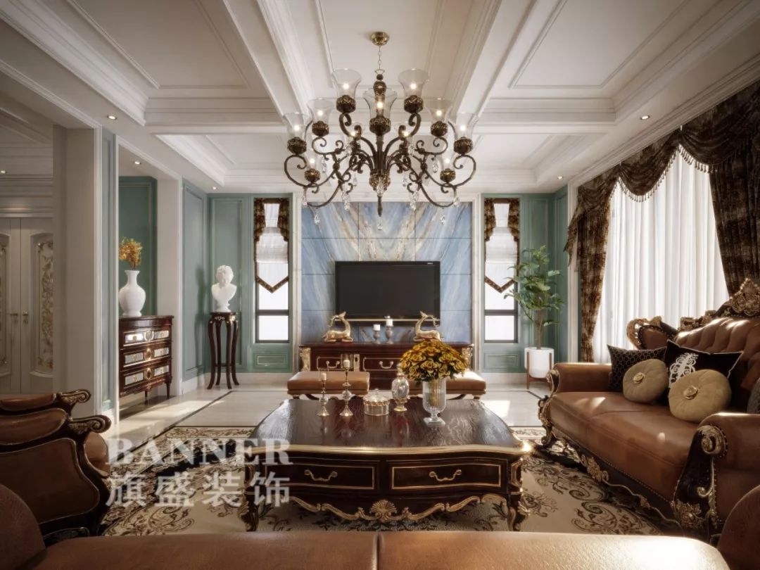 南昌汉港凯旋城 270㎡美式小清新设计-10