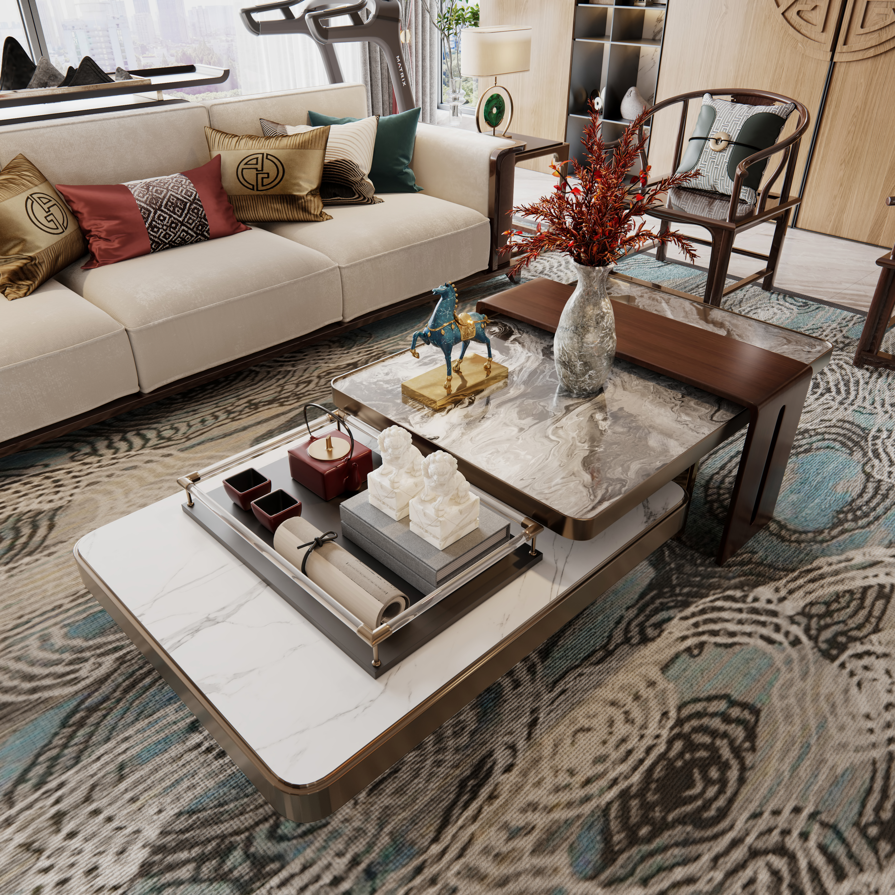 新中式客餐厅 中式客厅 -2