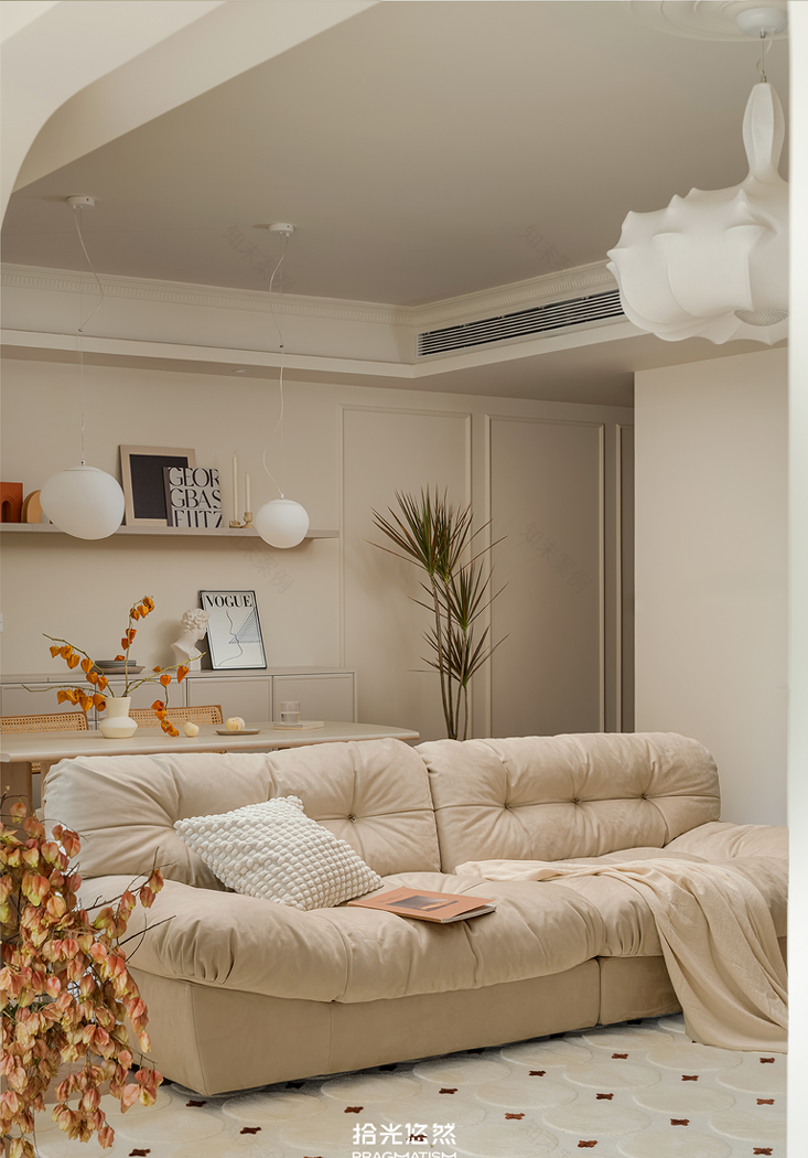 奶油风一人居设计-12