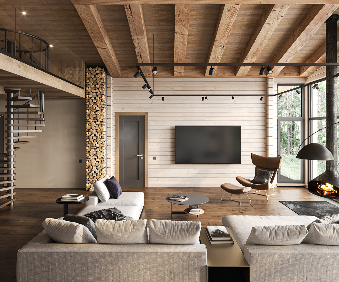 200平 木质简约别墅设计-4