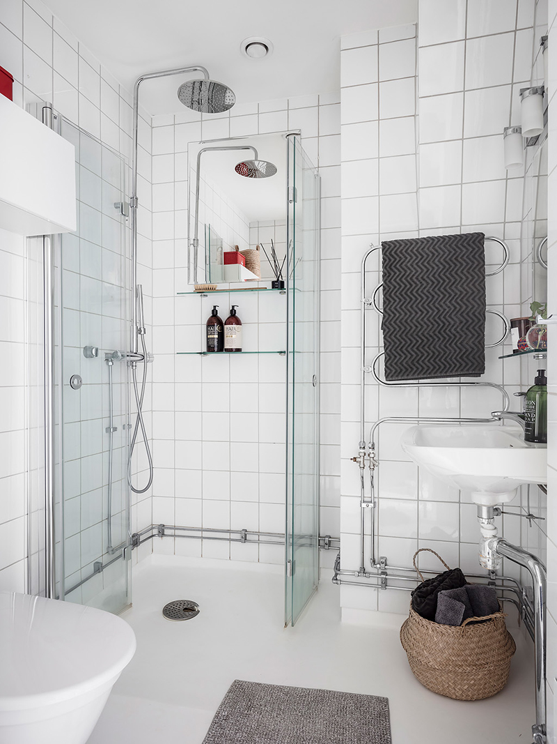 梦幻花卉厨房与雪白客厅 | 哥德堡公寓设计-20