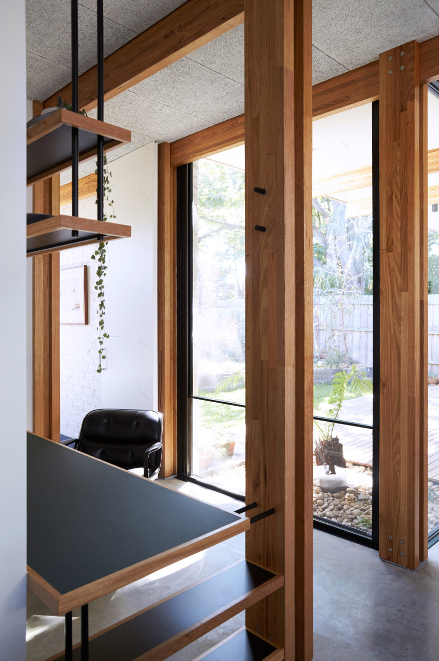 Foomann Architects exposes timber framework in Melbourne bungalow-19