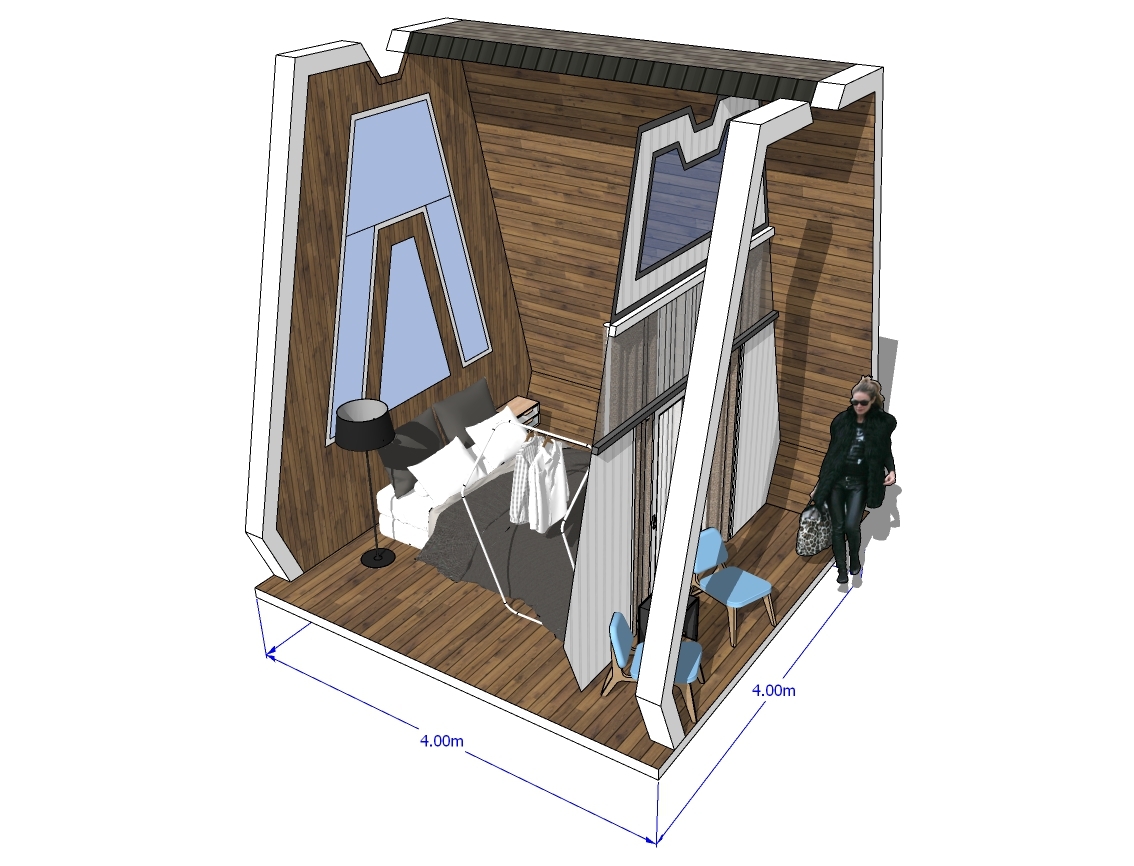Type B 4x4 m. Samall House (RAFT HOUSE)-8