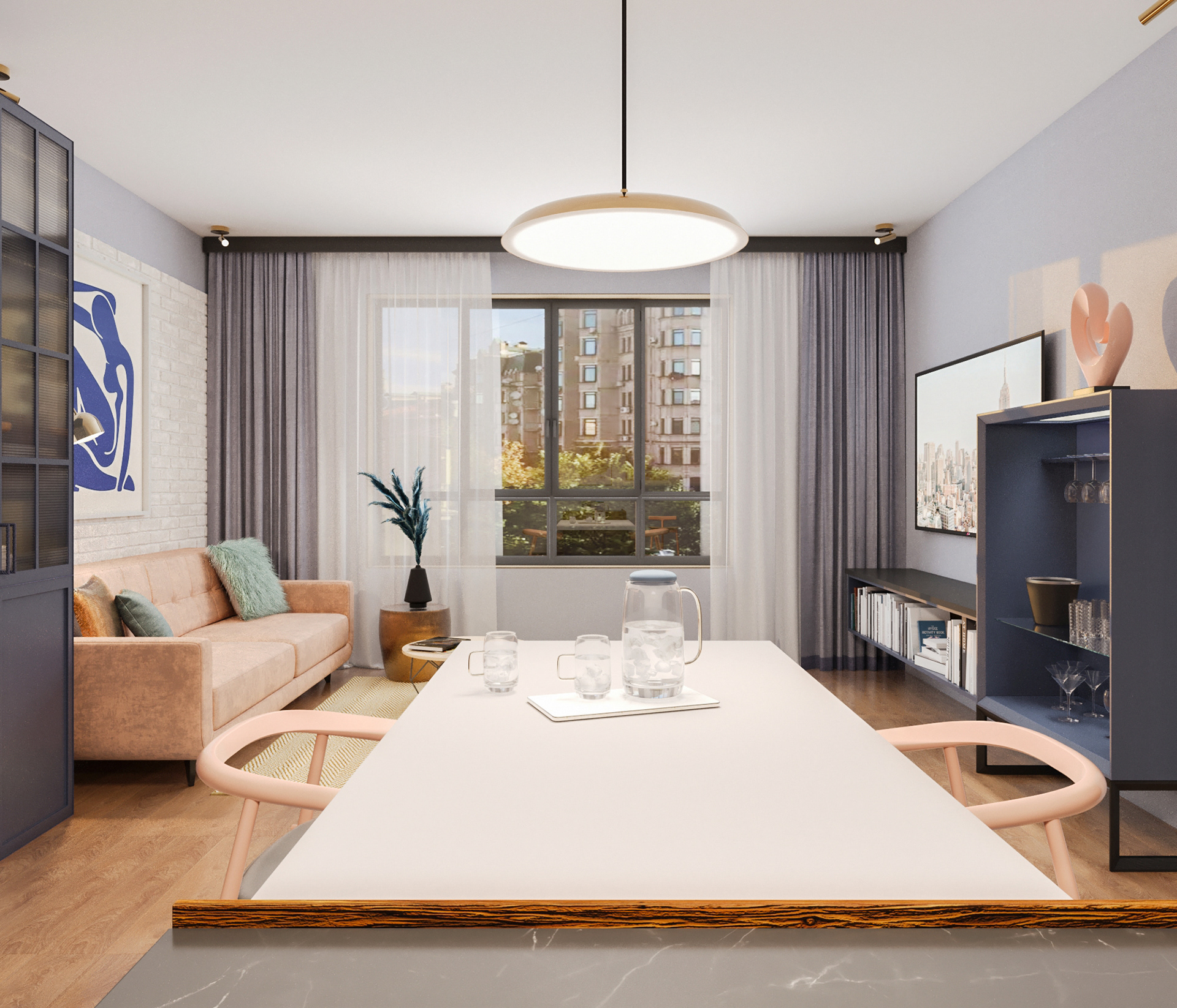 现代客厅  厨房-3