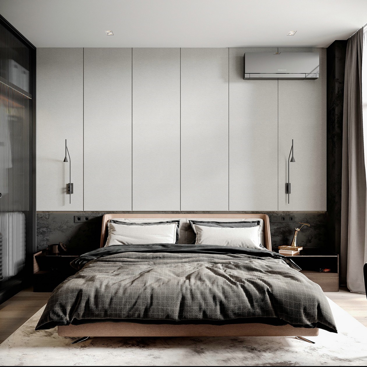 现代深色公寓 质感简约！-15