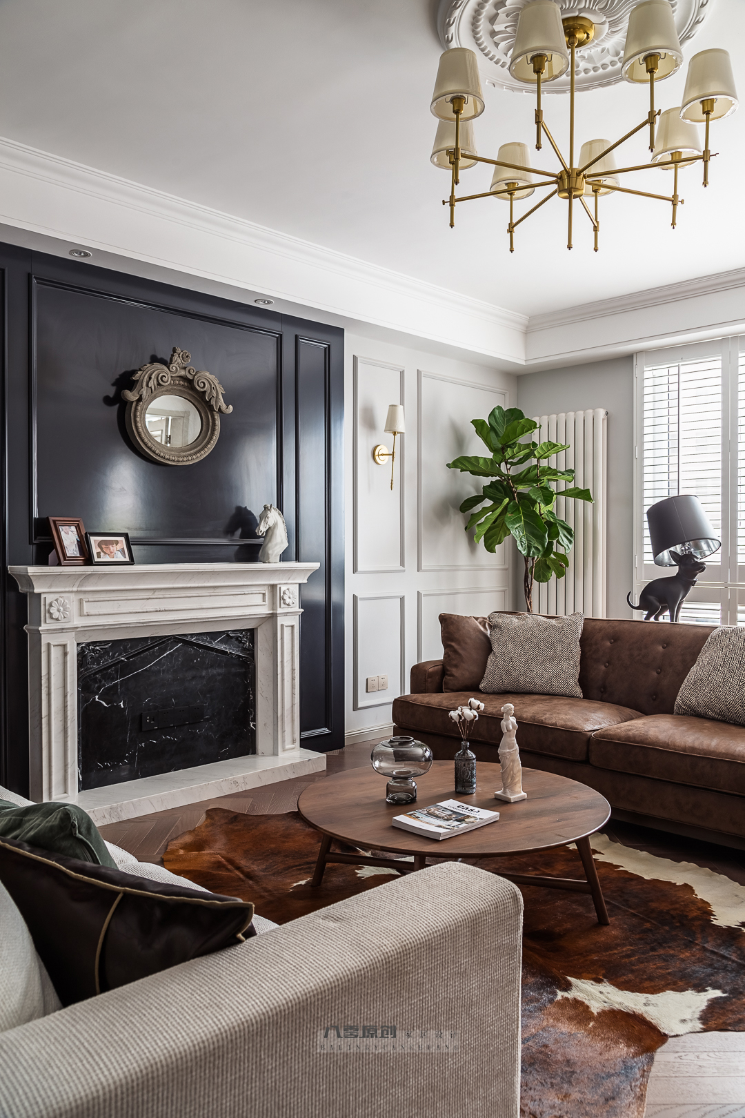 暖享时光 | 淄博颐丰花园 175㎡美式复古风全案设计-7