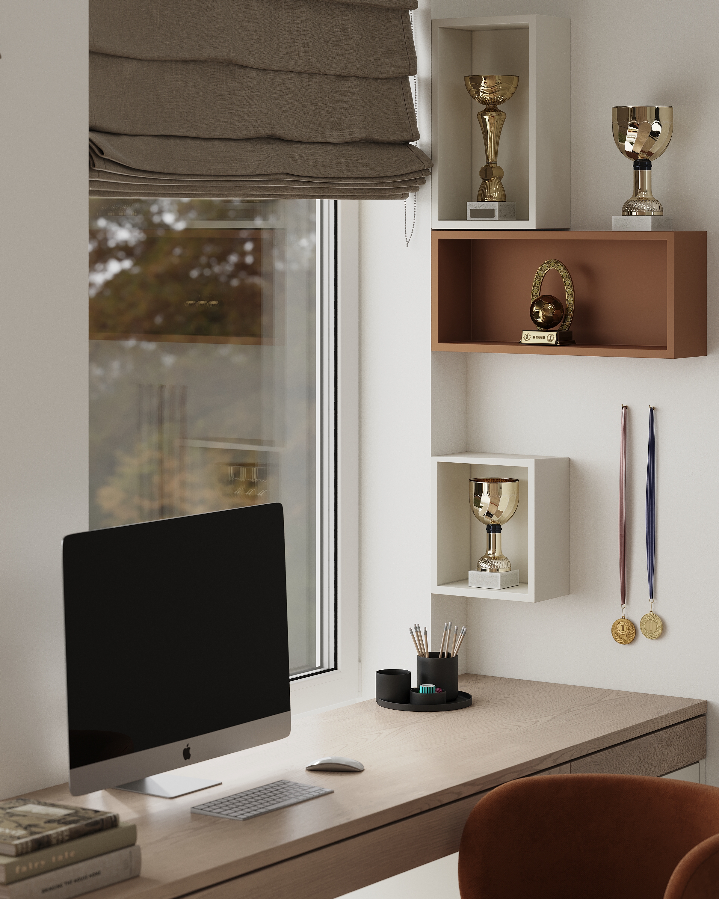 Modern apartment with a terracotta accent-0