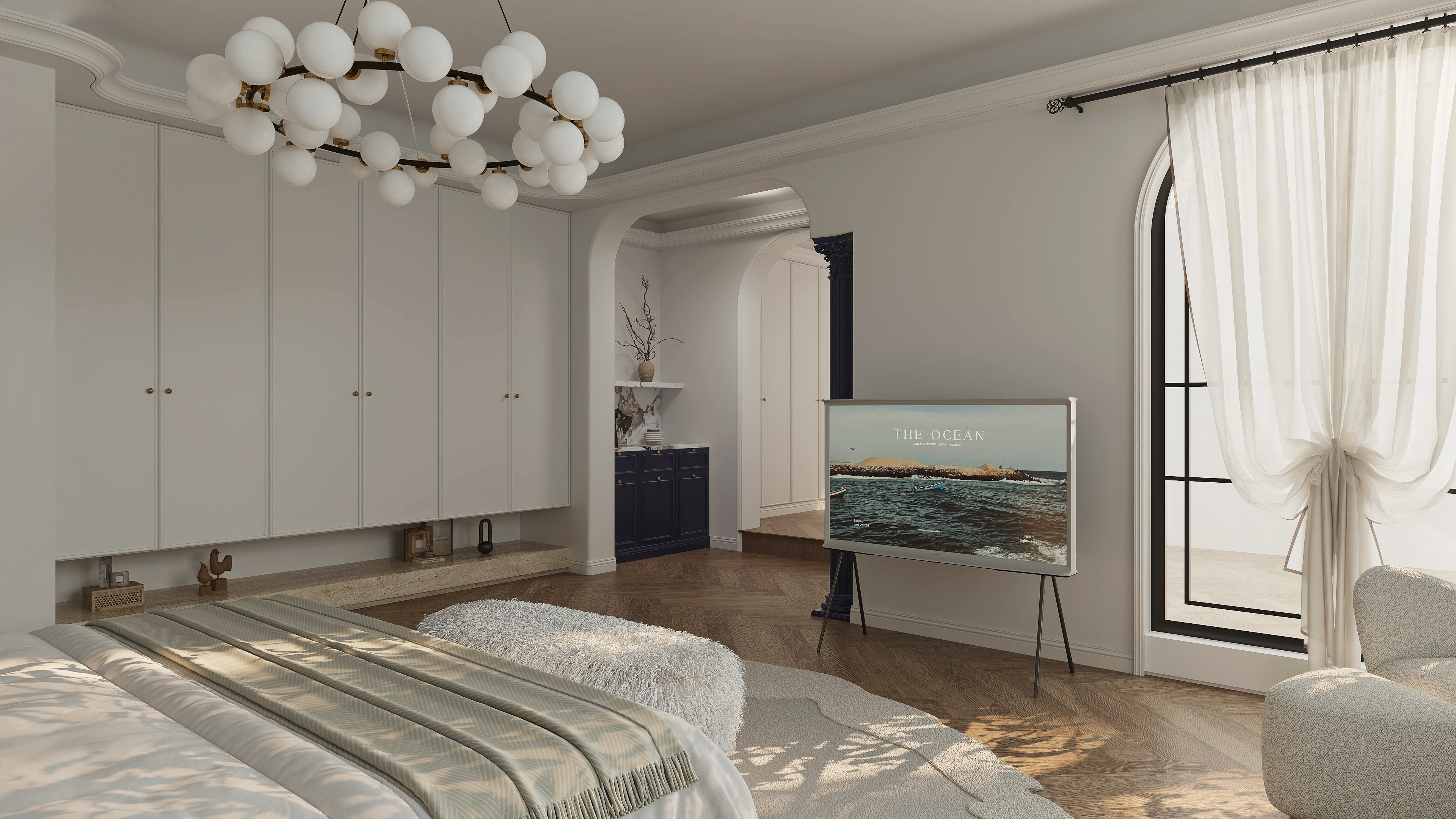 法式奶油风 + 现代简约的卧室设计-3