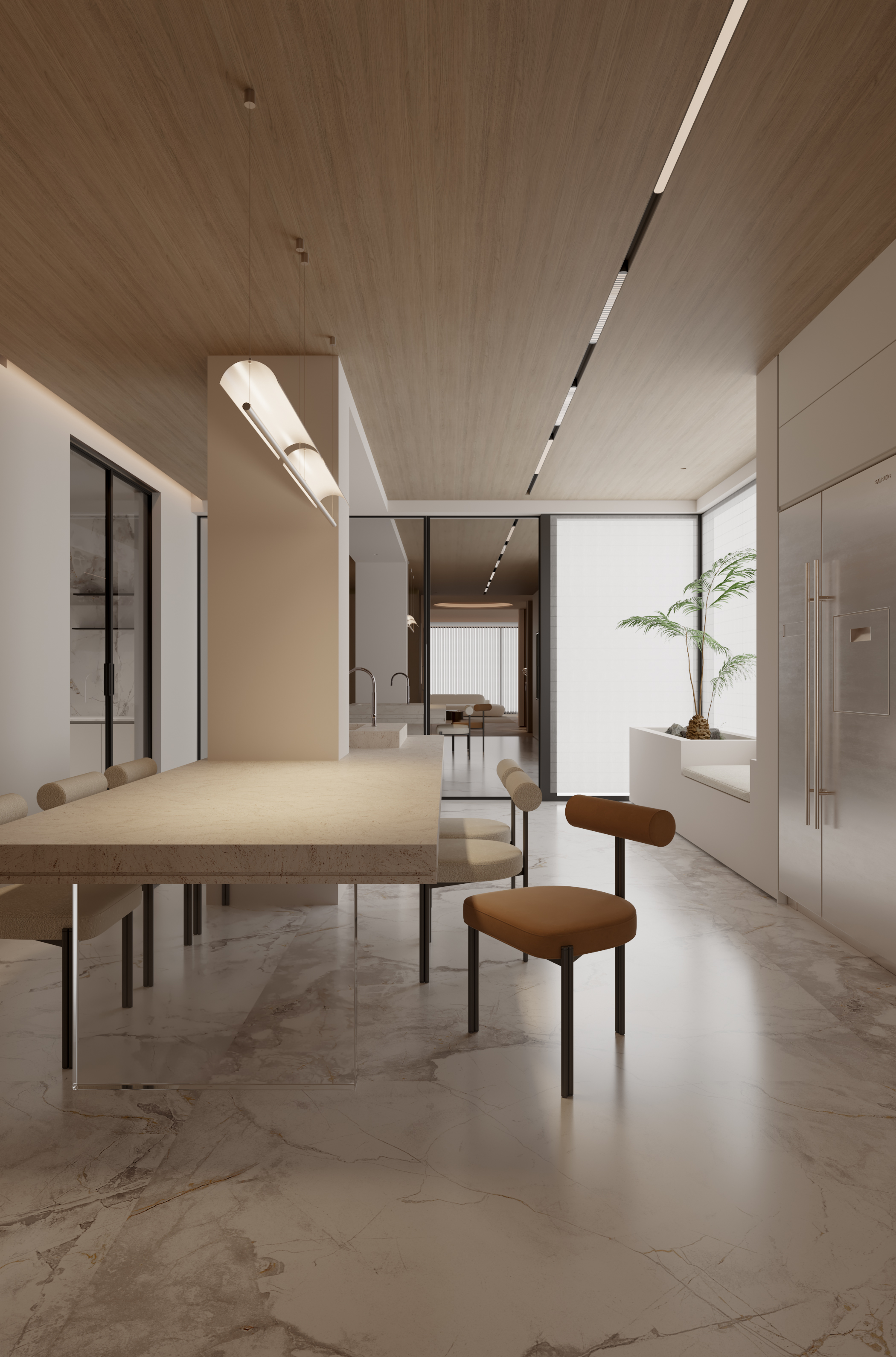 现代奶油风大平层-7