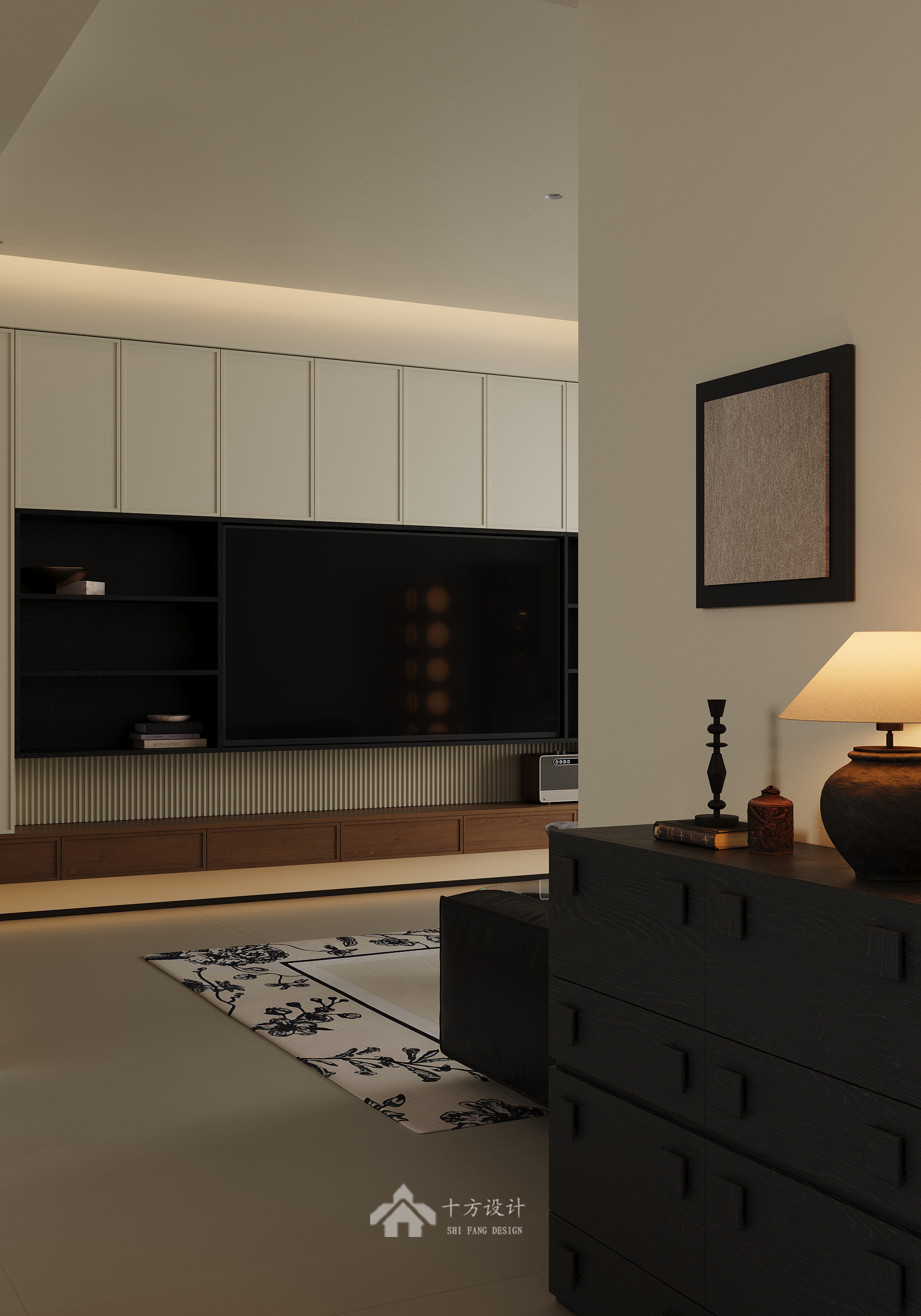 现代中古风整面电视柜真的很香-5