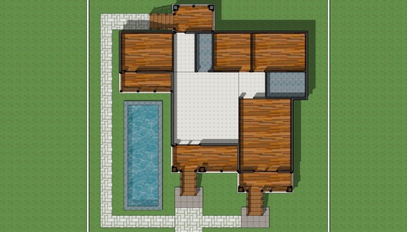 现代一层四卧室住宅设计-13