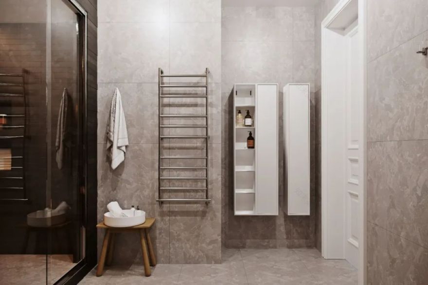 中性灰色英伦风,双胞胎家庭住宅设计-57