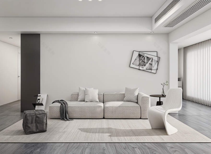 Monochrome Minimalist Apartment | Visualization-4