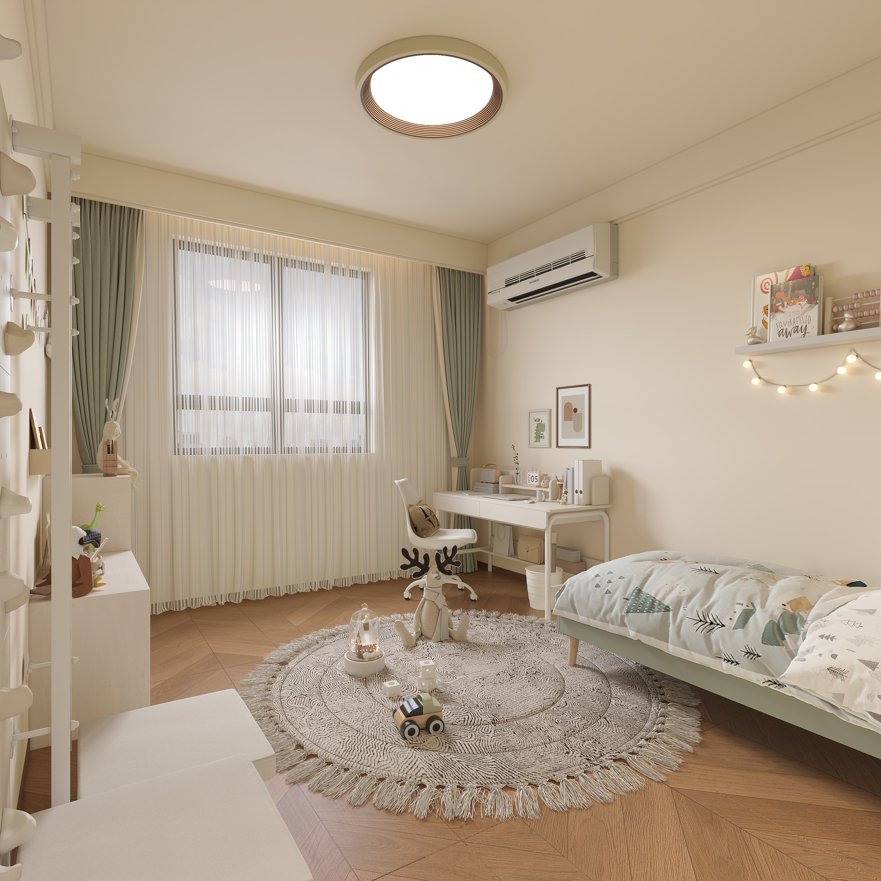 蒙氏儿童房的体现 和 中古半开放书房-4