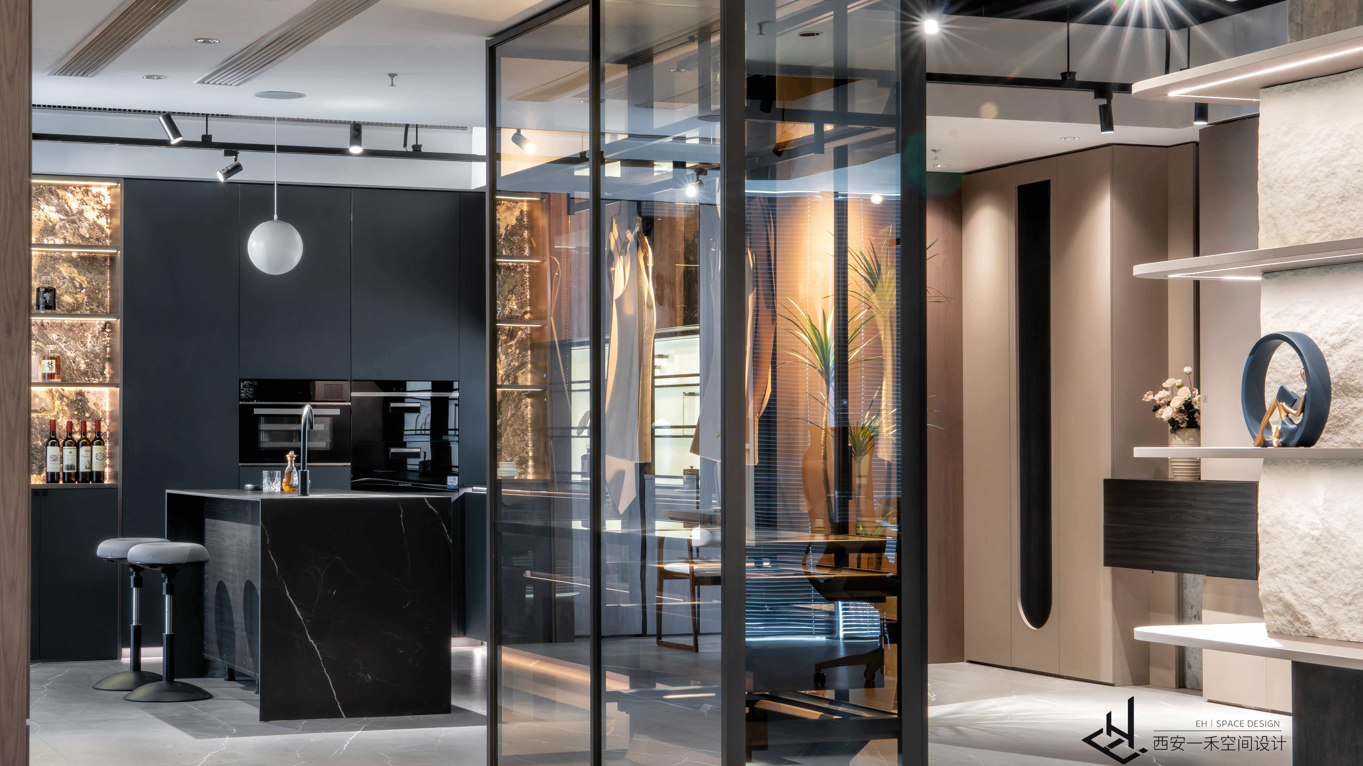 西安·大明宫西派国际定制展厅丨中国西安丨壹禾墨影空间设计-15